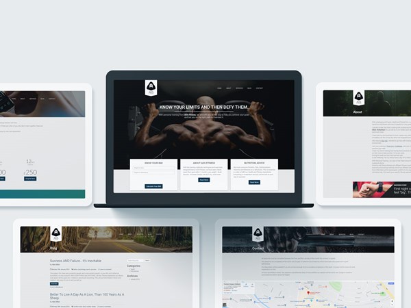 AD5 Fitness Website - Desktop Views